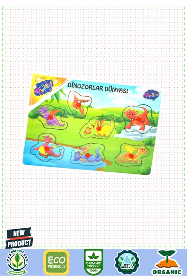 Ahşap Tutmalı Dinozorlar Dünyası Puzzle 5 Litre Kız Erkek Çocuk Oyuncakları Eğitici Oyuncaklar - 3