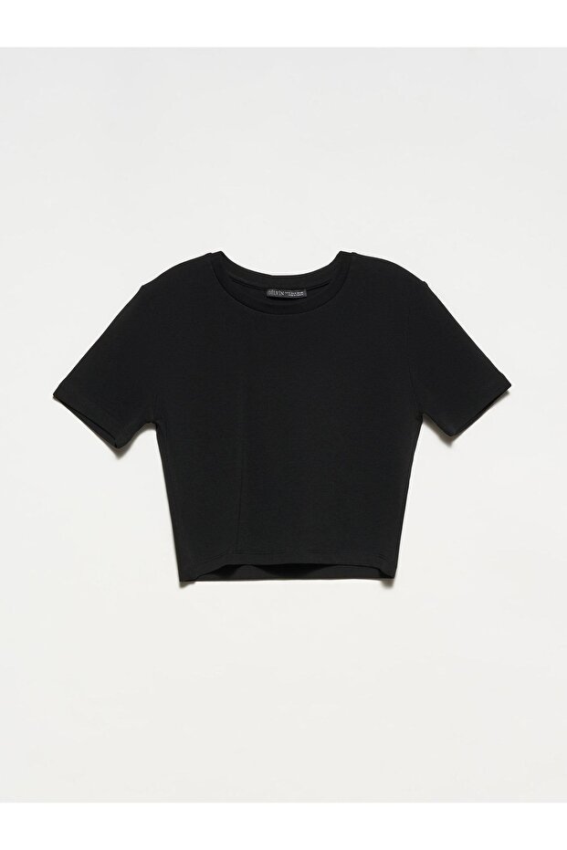30124 Crop Tshırt-siyah - 1