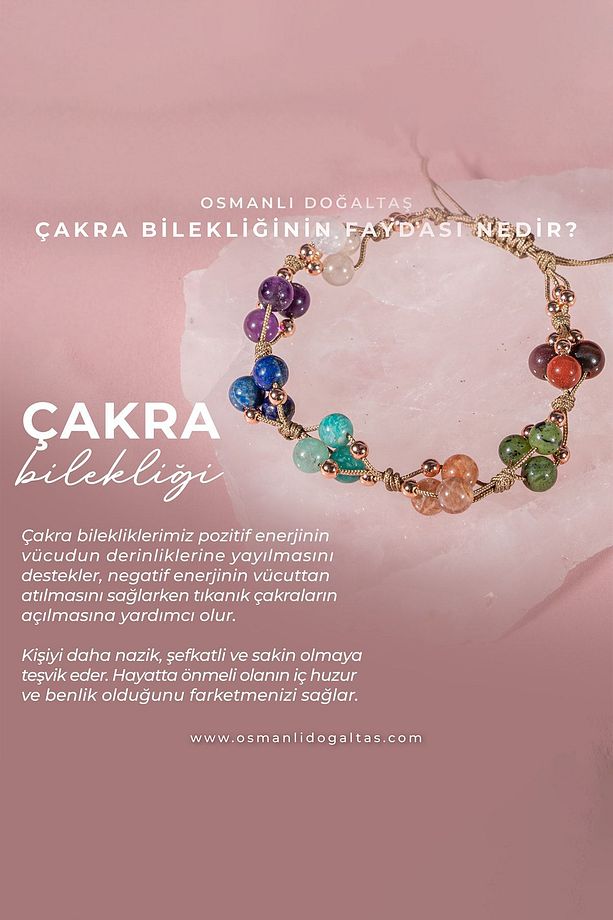 Sertifikalı Çakra Bilekliği Makrome Kapama %100 El Işçiliği - 1