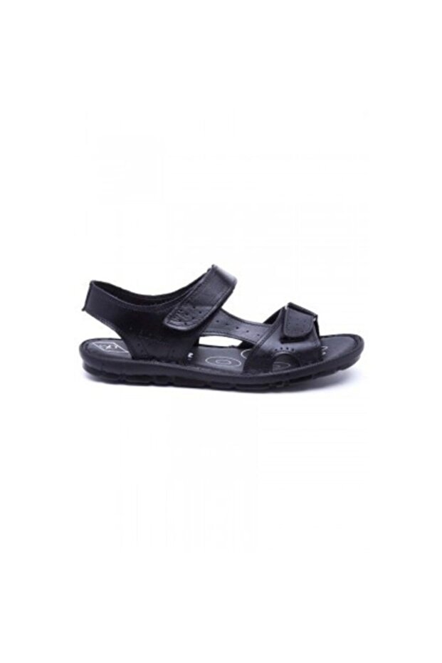 Men's Black Orthopedic Leather Sandals