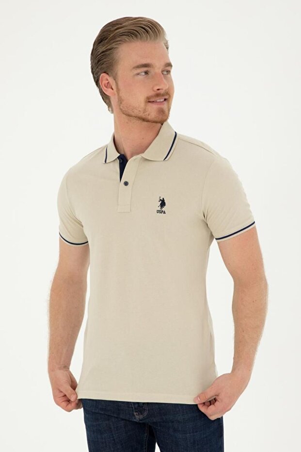 Men's Stone Polo Neck T-Shirt