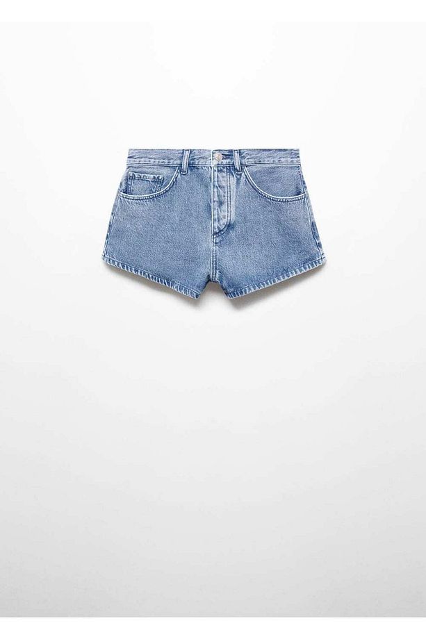 Orta belli denim şort - 3