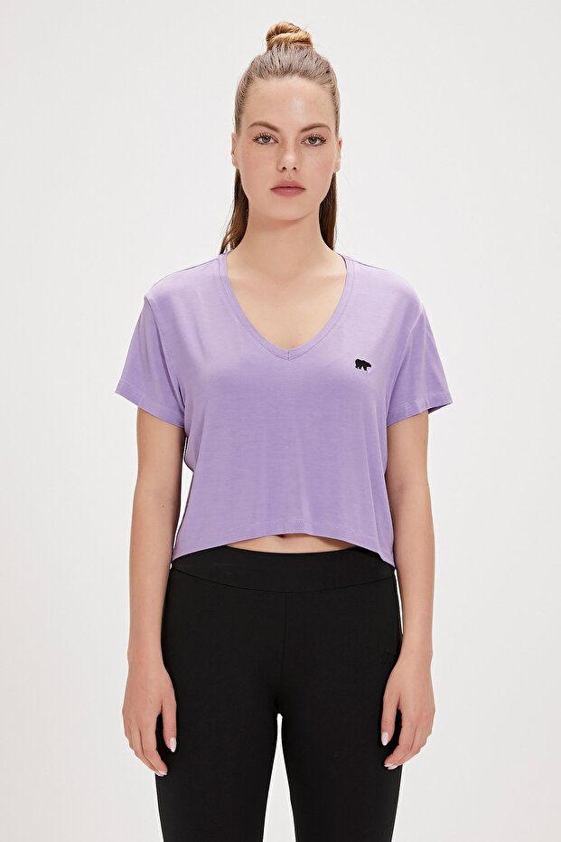 Menas Purple V-Neck Women's T-Shirt