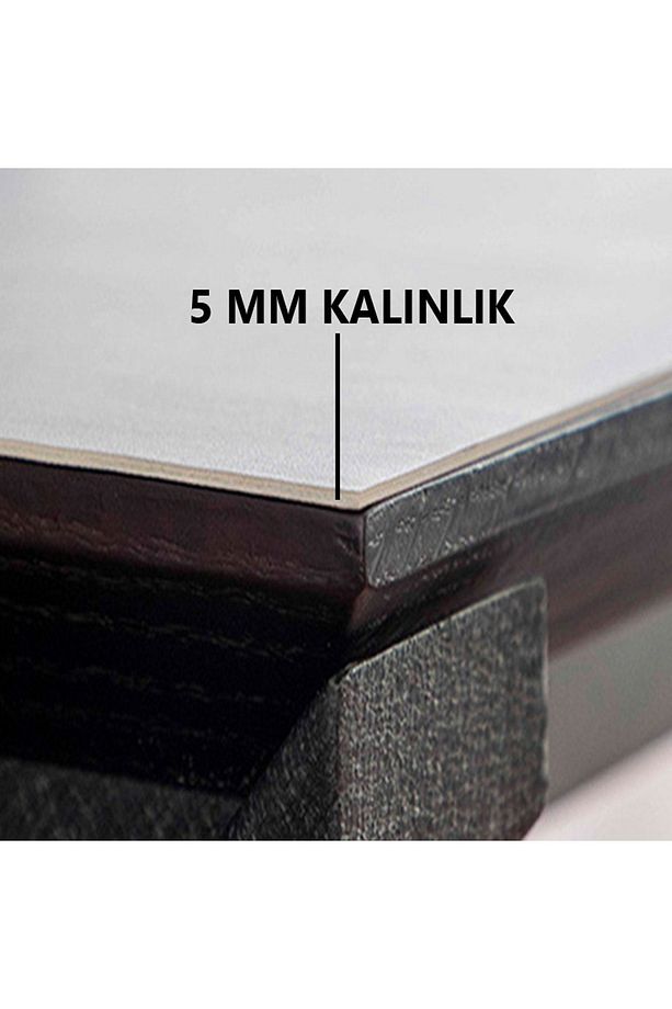 Else Antrasit Kalın Masa Örtüsü Koruyucusu Matı Yıkanabilir Kaymaz Taban - 3