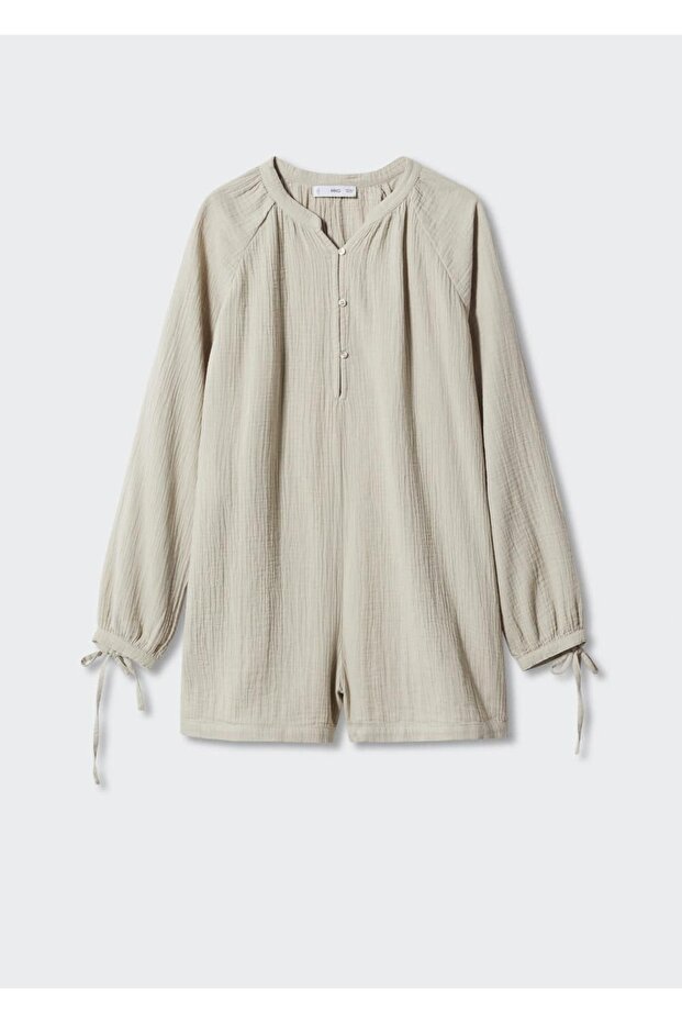 Düğmeli kısa tulum - 3