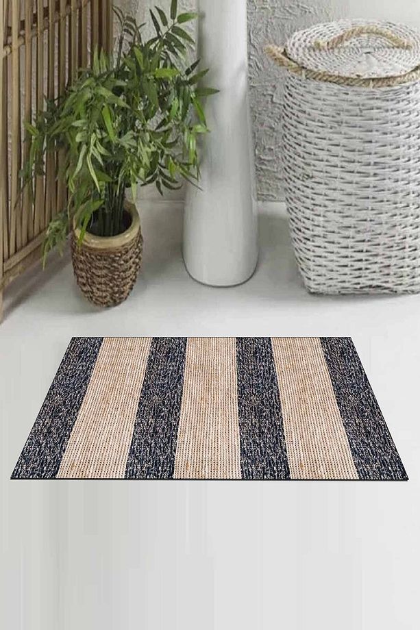 Hasır Jüt Sisal Desenli Baskılı Modern Iç Ve Dış Kapı Önü Paspası Jtskp-2 - 1