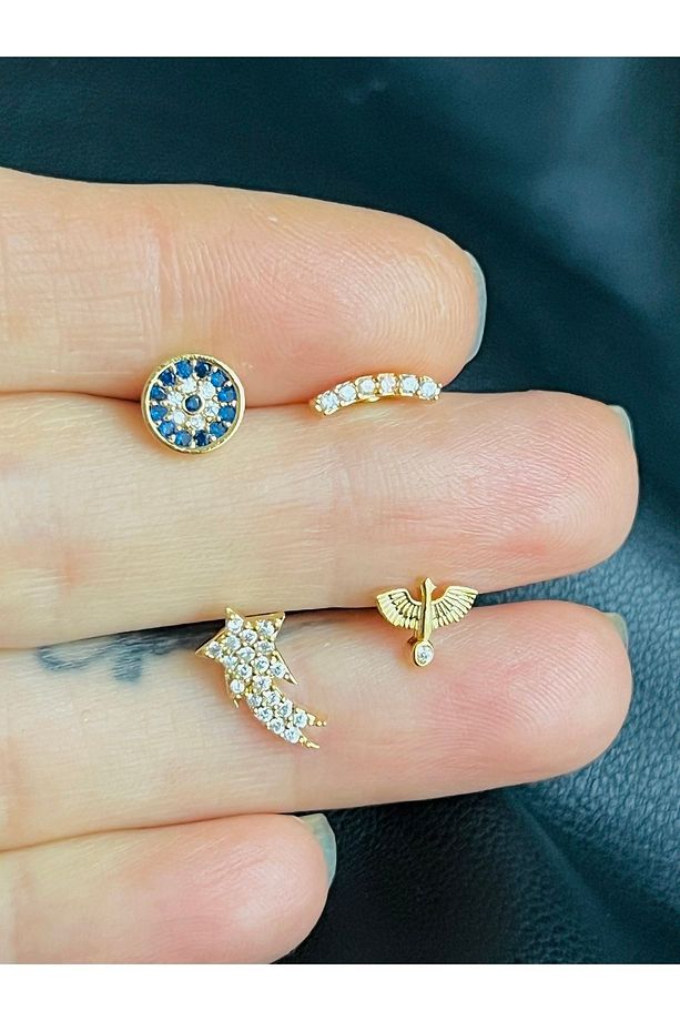 Çelik Kıkırdak Helix Tragus Piercing(4 Adet) - 2