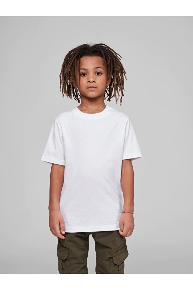 Children's Oversize Unisex Plain Basic Cotton Crew Neck T-shirt