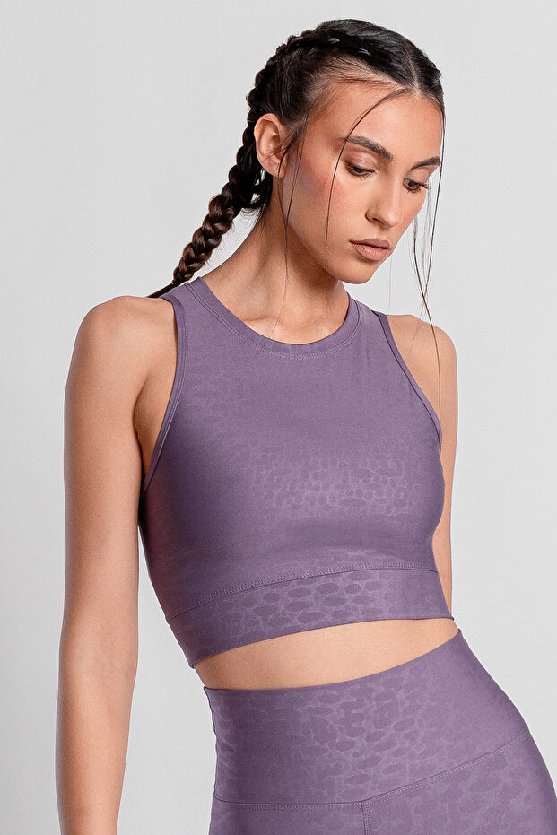 Roise Drop Patterned Lilac Sports Bra