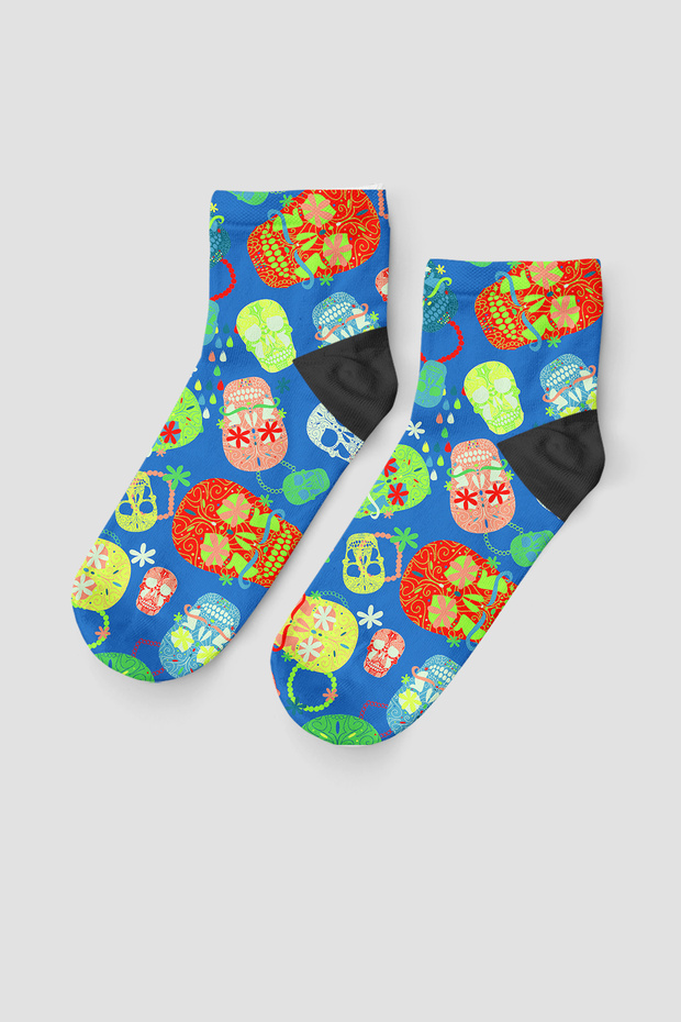 Skull Patterned Short Socks - 1