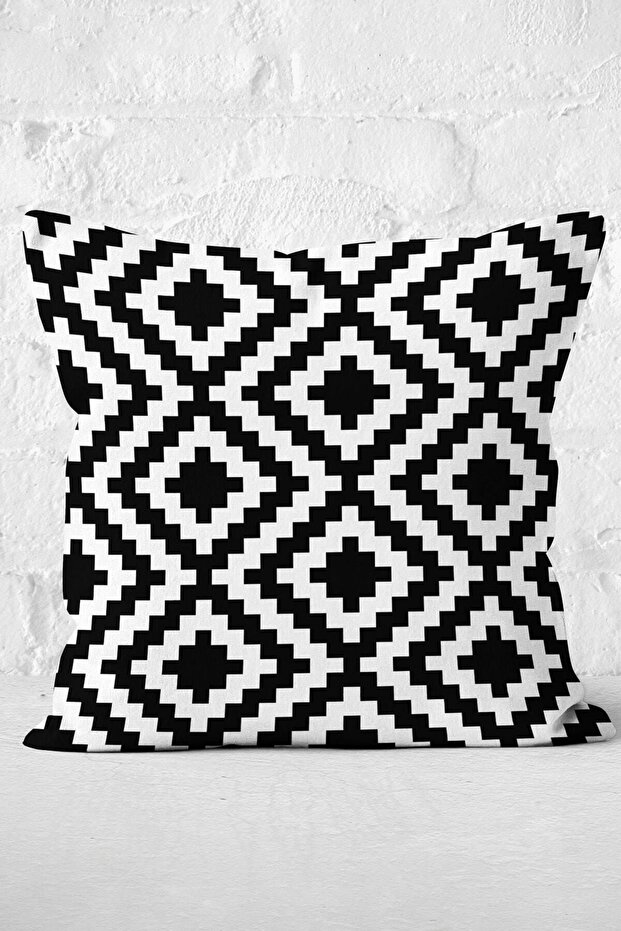 Checkered Geometric Patterned Digital Printed Modern Pillow Cushion Cover