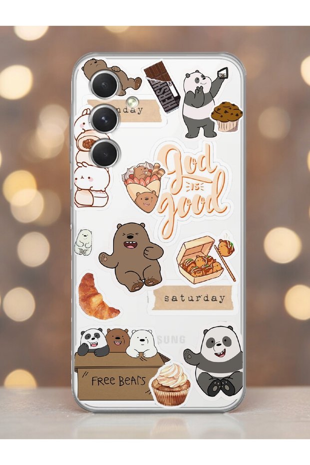 Samsung A14 Sun Moon Design Transparent Phone Case