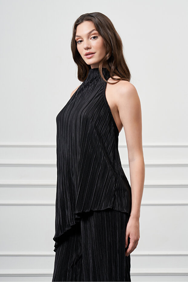 Sırt Dekolteli Asimetrik Bluz - 1