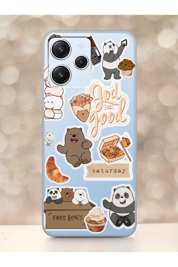Xiaomi Redmi 12 Sun Moon Design Transparent Phone Case