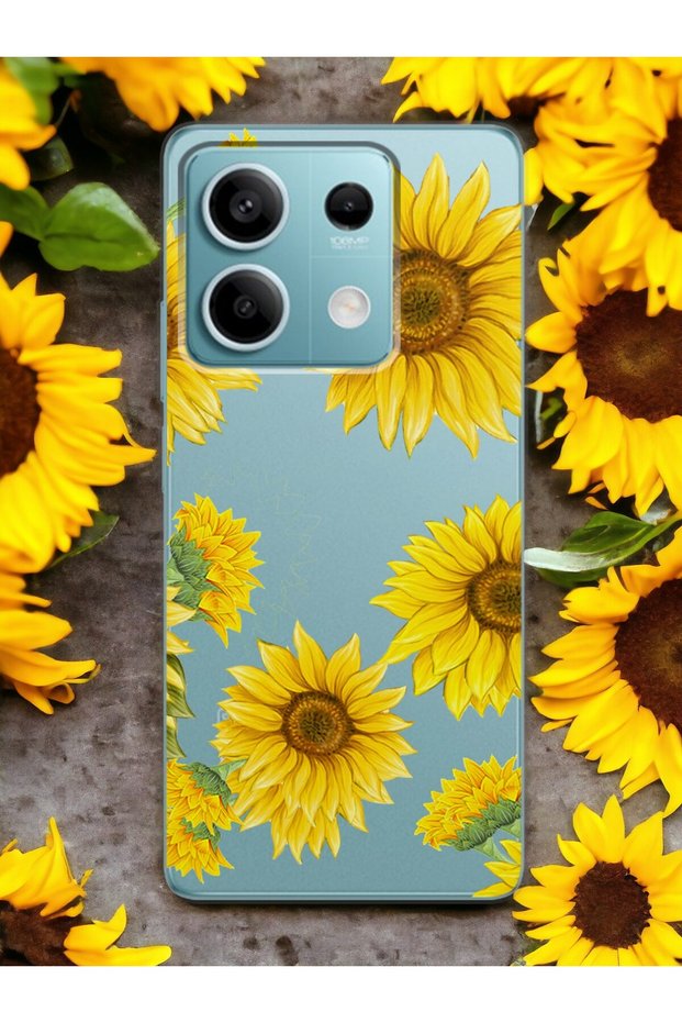 Xiaomi Redmi Note 13 Pro 5g Sunflower Design Transparent Phone Case