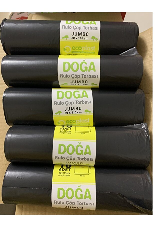 Black Industrial Jumbo Size Garbage Bag 80 cm 110 cm 10 Rolls 1 Roll 300 gr 10 Pieces