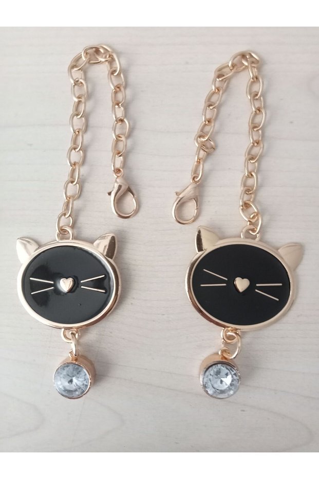 Gold Metal Cat Keychain, Bag Charm, Gift