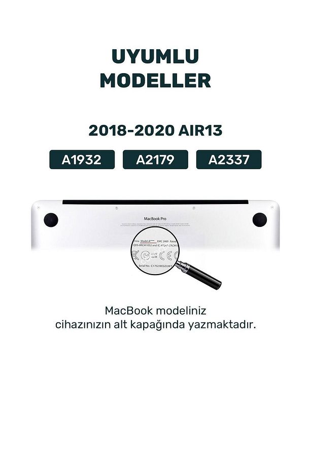Macbook Air 13.3 M1 2020 Uyumlu Kapak Kılıf 360 Derece Tam Koruma A1932/A2179/A2337 - 2
