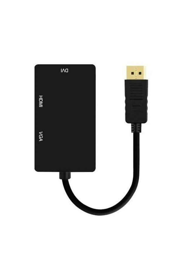 Displayport To Vga-hdmı-dvı Dönüştürücü Adaptör Yüksek Kalite Siyah - 4