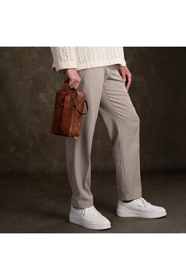 Hakiki Deri El Çantası Taba - 6