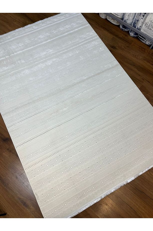 Saten Bambu Şık Modern Makine Halısı Ekru - 1