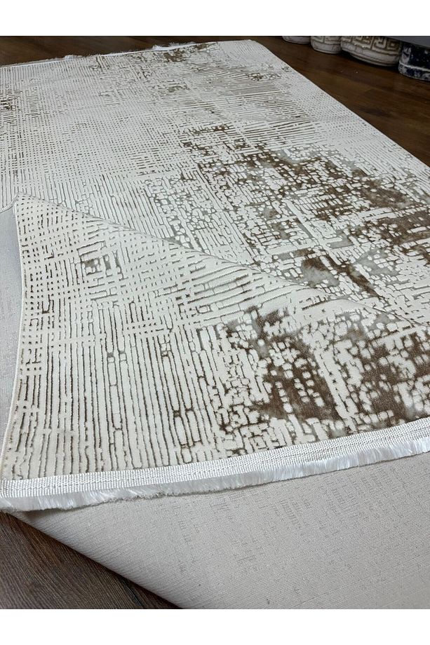 Saten Bambu Şık Modern Makine Halısı Kahve - 2