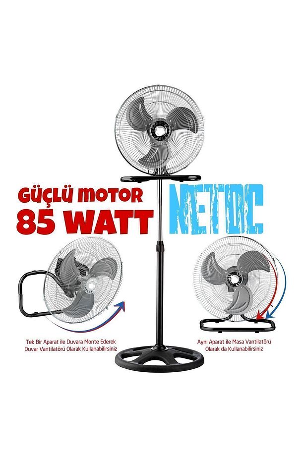 Vantilatör Demir Pervaneli 85 Watt 3in1 - 3
