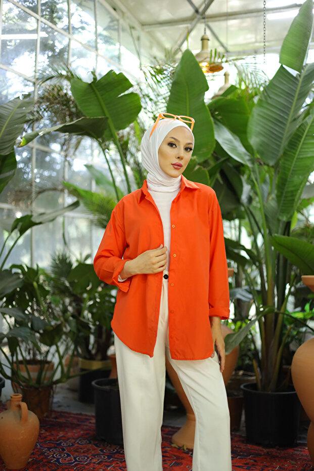 Oversize Basic Tesettür Gömlek - 2