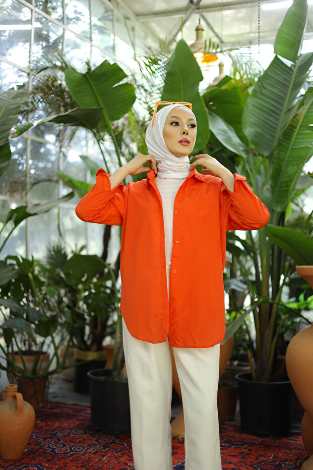 Oversize Basic Tesettür Gömlek - 3