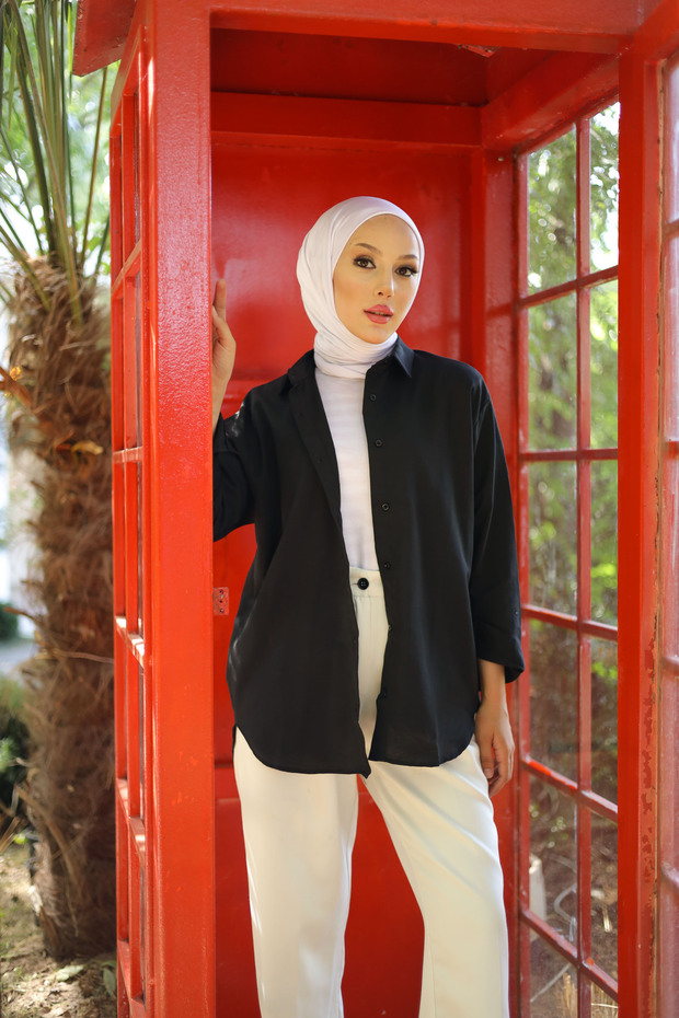 Oversize Basic Tesettür Gömlek - 5