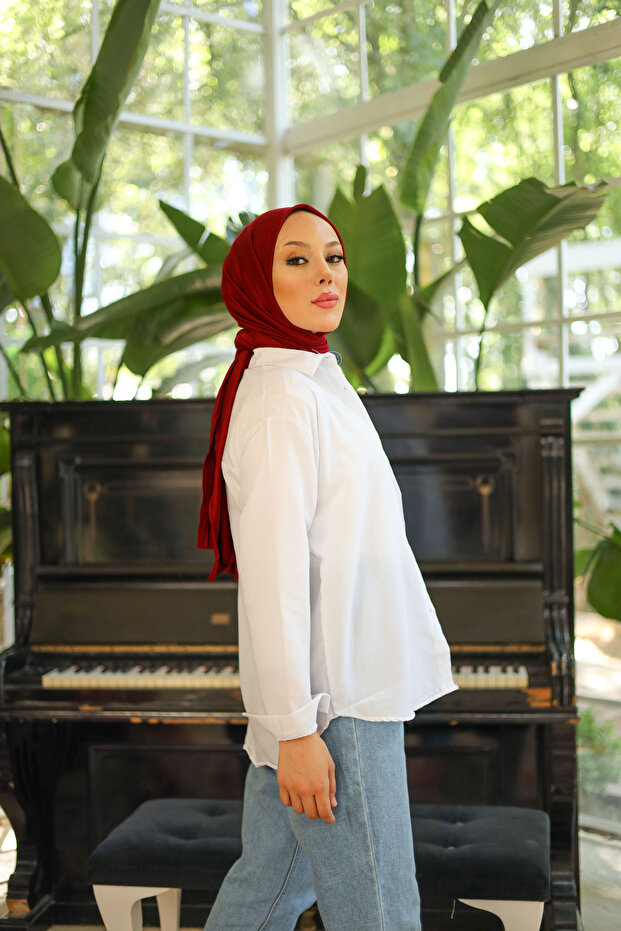 Oversize Basic Tesettür Gömlek - 3
