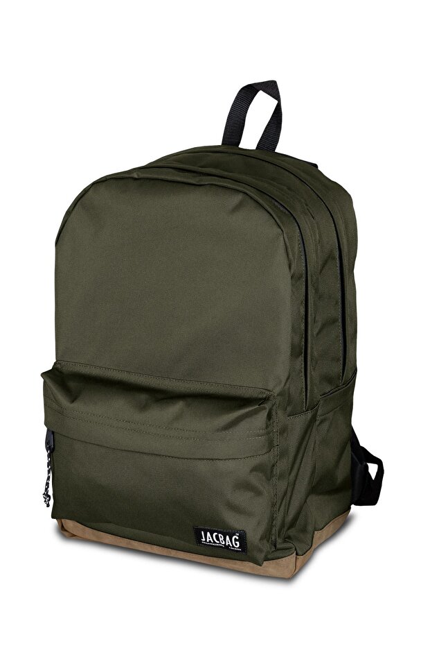 Campus-Leather-Based Two-Compartment Backpack - 3