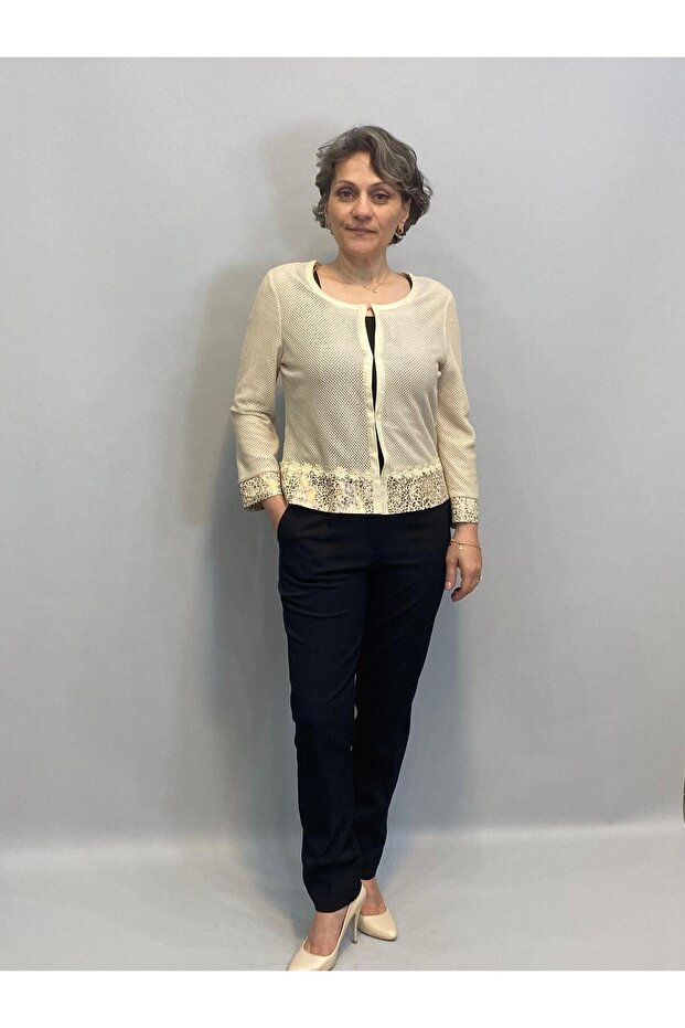 FİLE DETAYLI KETEN CEKET - 2