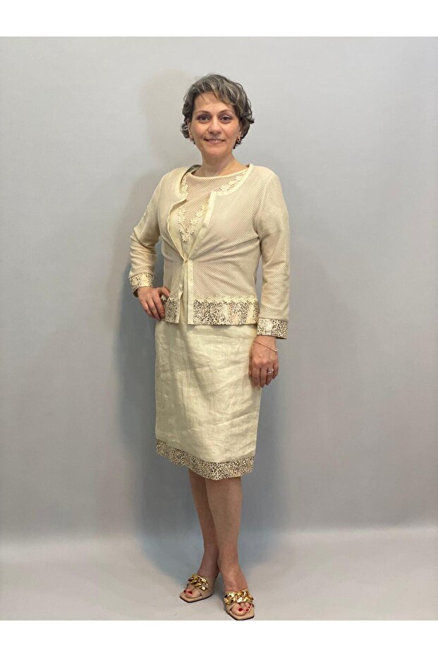 FİLE DETAYLI KETEN CEKET - 7