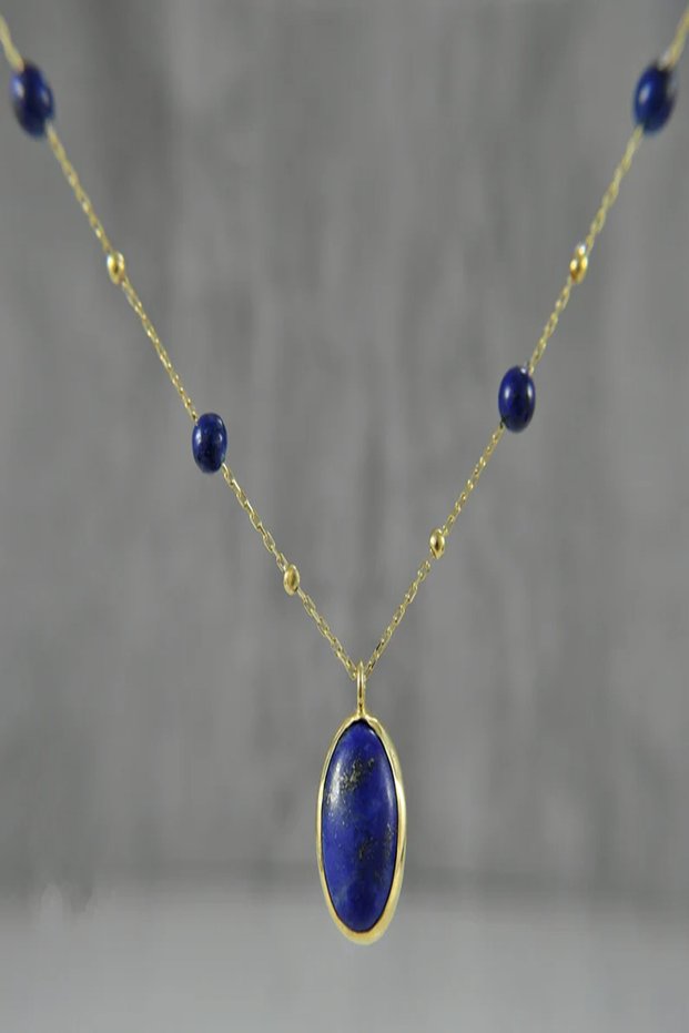 LAPİS LAZULİ GÜMÜŞ KOLYE