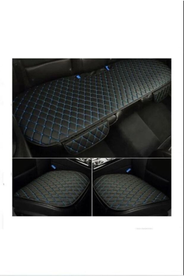 Car Seat Protector Leather Cushion Set Compatible with Bmw E60 Black Blue