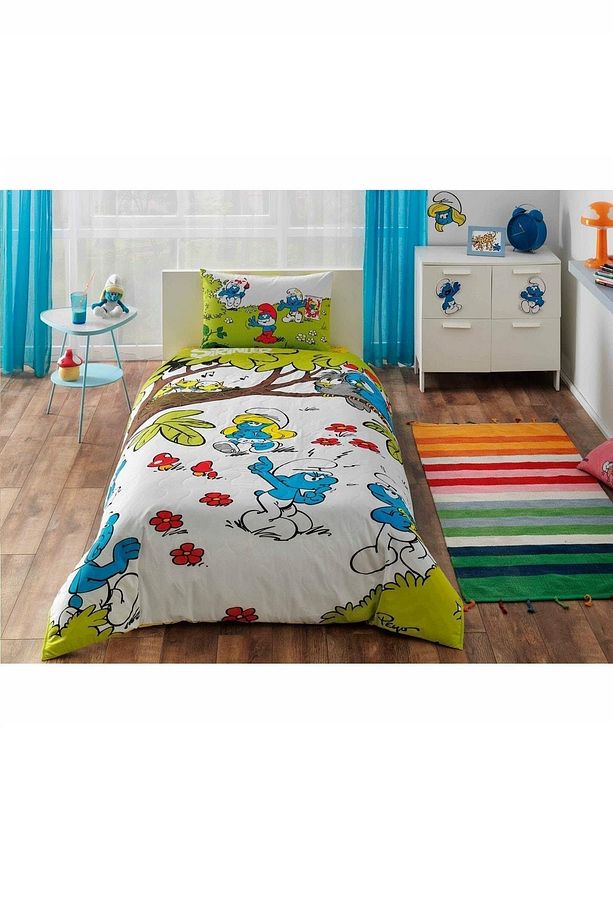 Lisanslı Şirinler 4 Mevsim Complete Set Tek Kişilik - 1