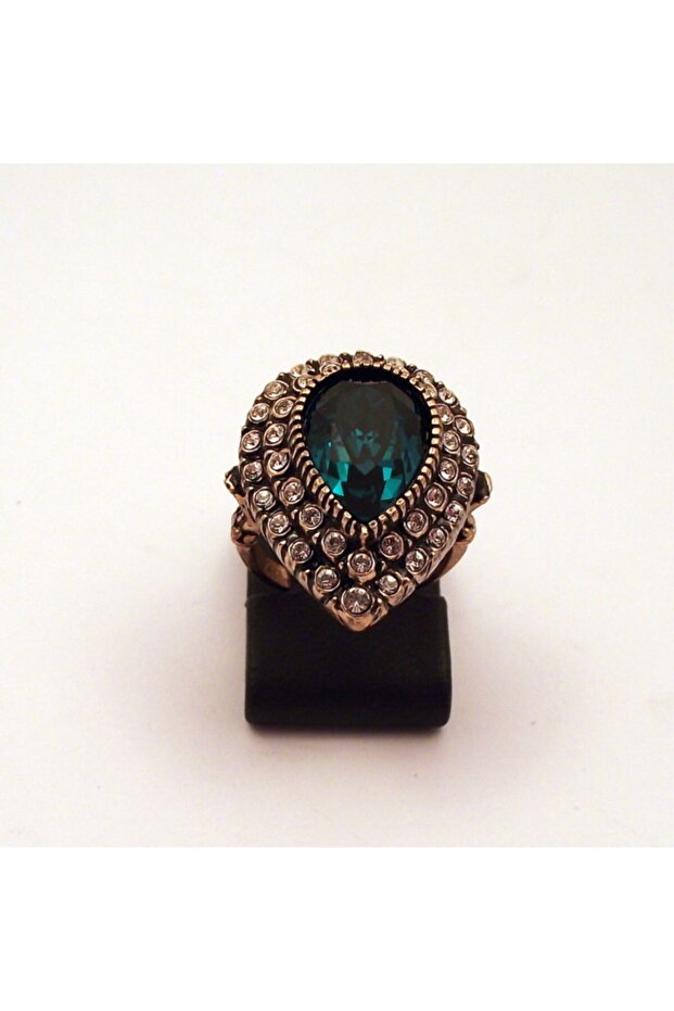 Valentine's Day Gift Women's Green Ottoman Style Hürrem Emerald Stone Ring