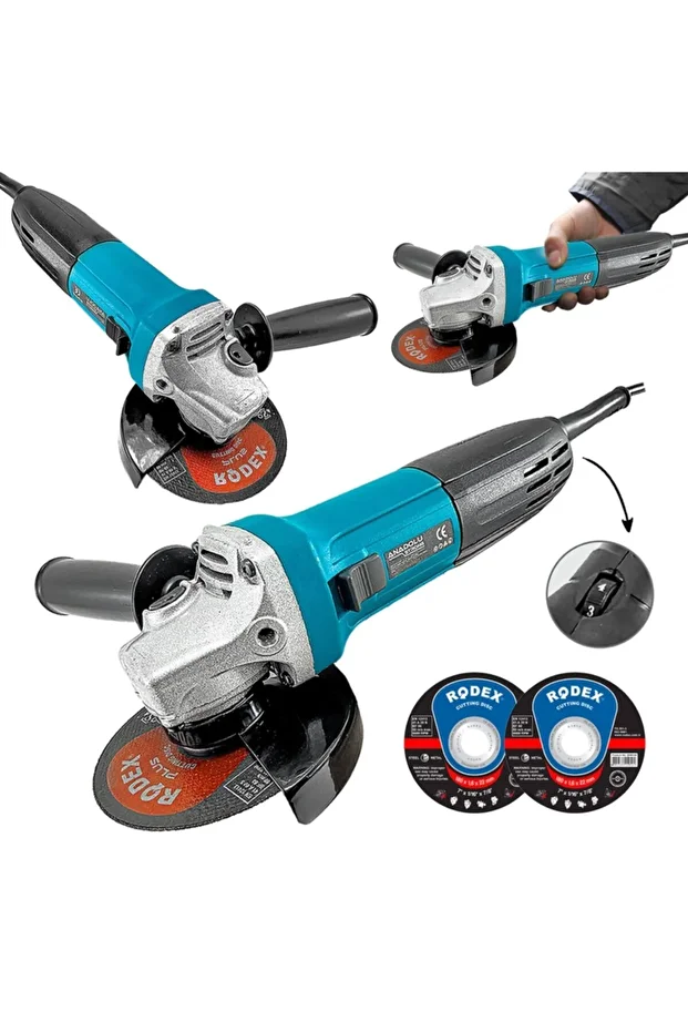 Ans1077 Devir Ayarlı Spral Makinası Avuç Içi Taşlama 125 Mm 2 Adet Disk - 1