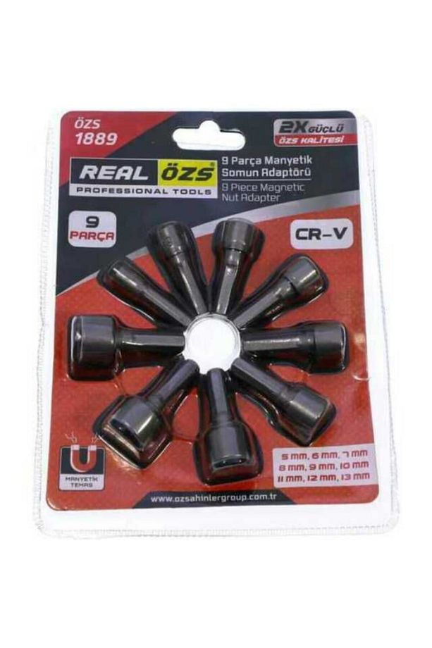 Realözs 9 Parça Manyetik Civata Somun Tutucu Bits Adaptörü Çatı Trapez Lokma - 2
