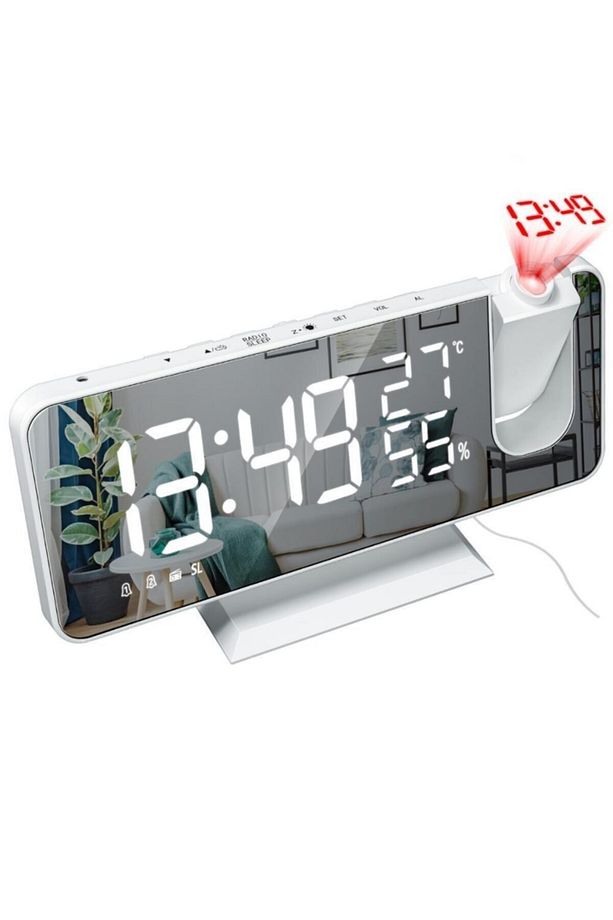 Çok Fonksiyonlu Masaüstü Saat (fm Radio Alarm Projeksiyon Sıcaklık Alarm) - 8