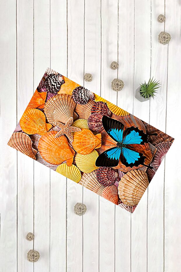 سجادة مزخرفة بقاعدة مضادة للانزلاق من صدف - 1