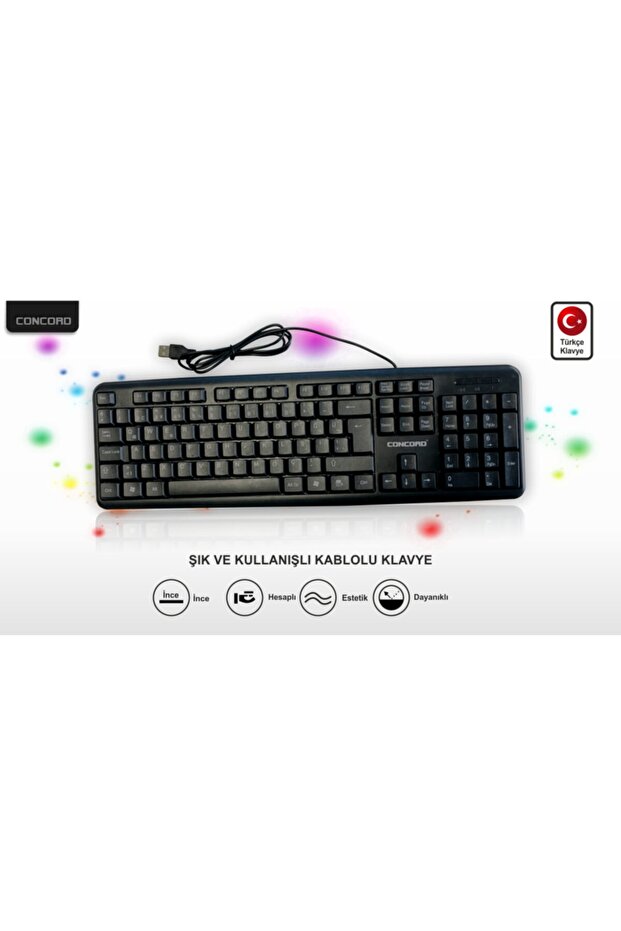 C-73 Kablolu Standart Wired Usb Klavye Türkçe Q - 1