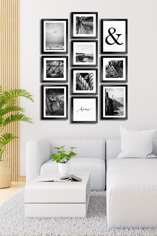 10 Parçalı Çerçeve Görünümlü Mdf Tablo Seti Flm166 - 1