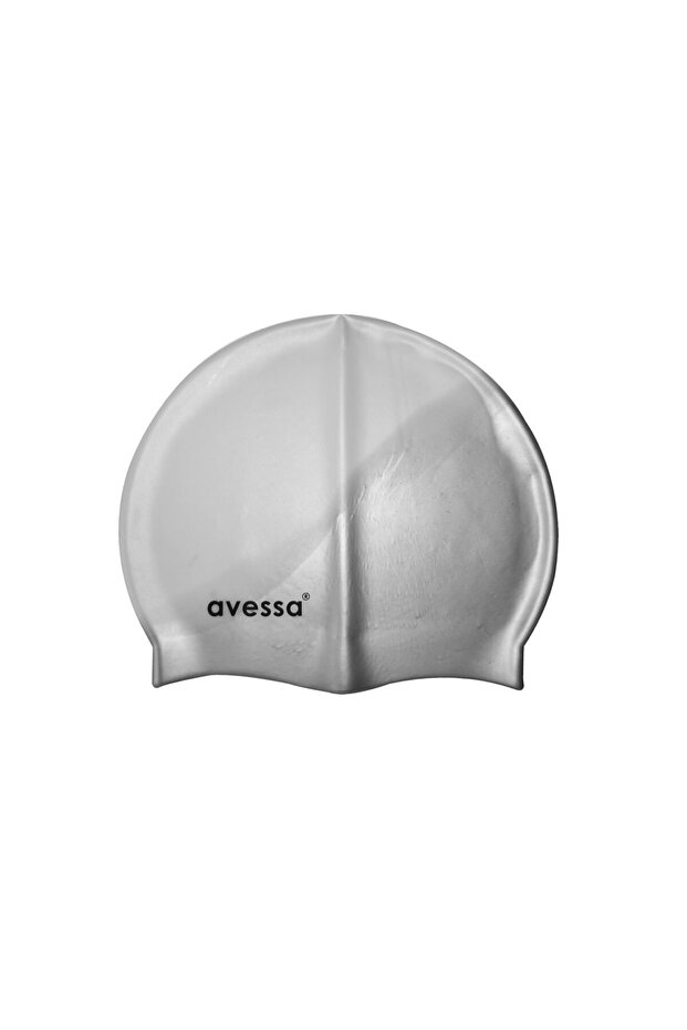 Gray White Rainbow Silicone Cap - Sea Cap - Pool Cap - Swimming Cap