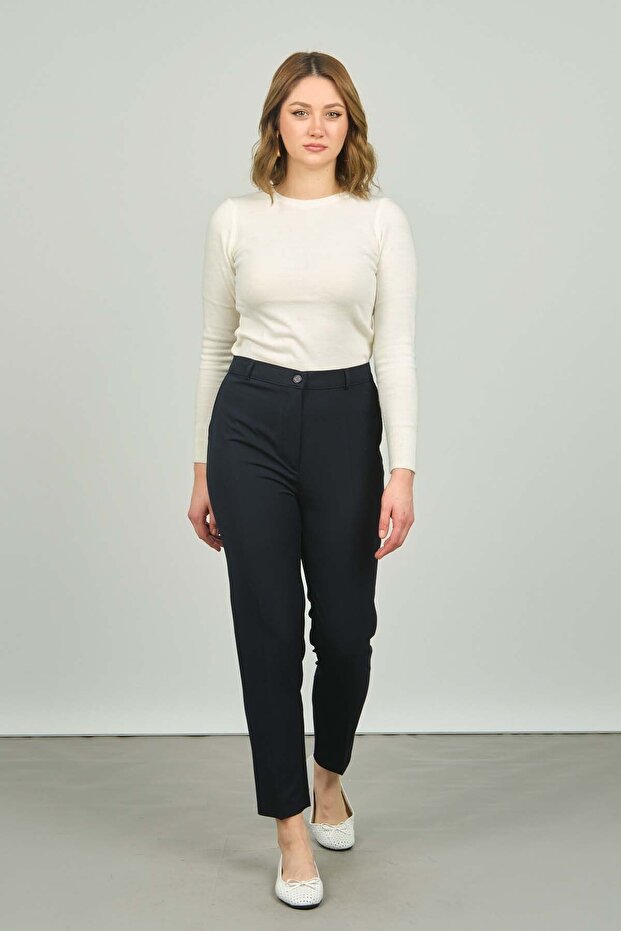 Women's High Waist Pants 1250 Navy Blue