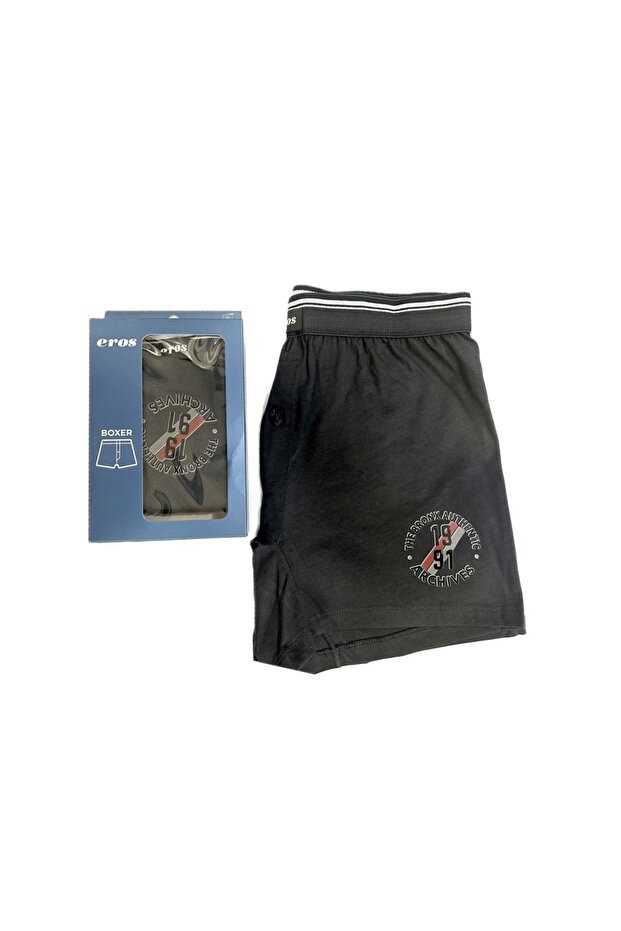 Sol Paça Baskılı Boxer Antrasit - 1