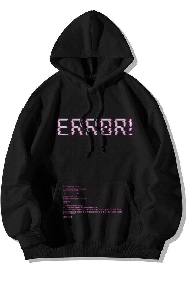 Software Engineer Special Error Printed 100% Cotton Fleece Inside Black Sweatshirt