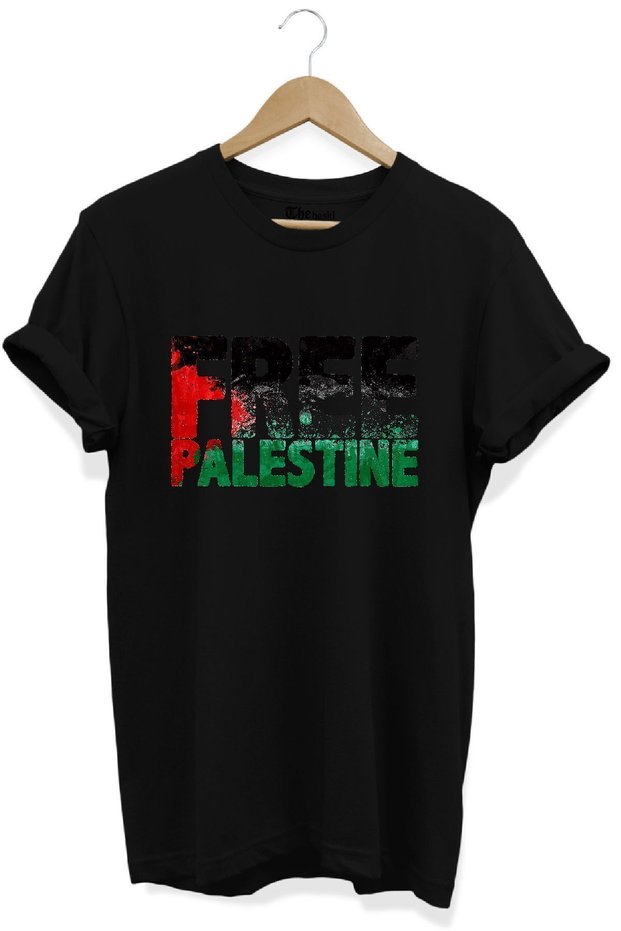 Palestine Free Palestine Printed 100% Cotton Premium Black T-Shirt