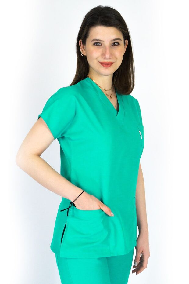 Surgical Doctor Nurse Scrubs Green Top